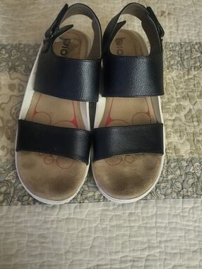 Bionica Black  Double-Strap Comfort Sandals